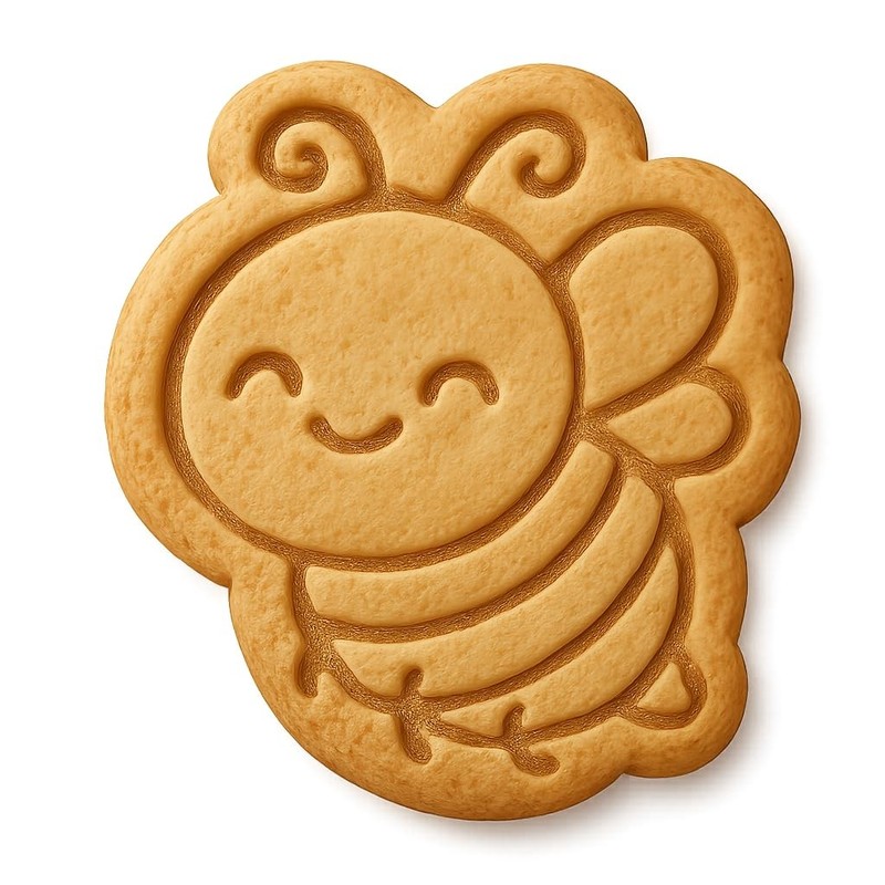 Smiling Chibi Honey Bee Cookie Cutter & Stamp - 4x3.2 gallery