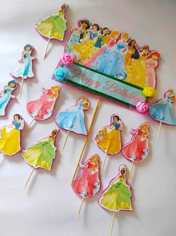 Disney Princess Cake Topper & Cupcake toppers Kids Birthday Party Decorations gallery