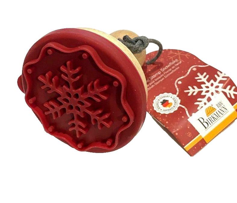 BIRKMANN German SNOWFLAKE Wooden Rubber COOKIE Stamp STAMPER NWT New