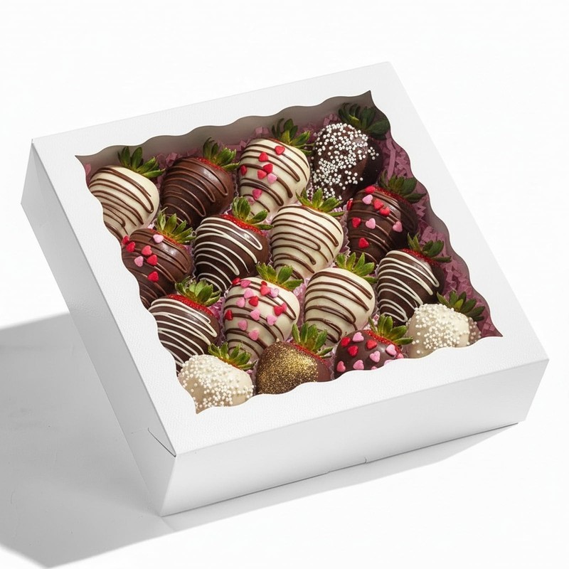 12 Pack White Bakery Pie Boxes With Clear Window 9x9x2.5 In Pastry Treat Box