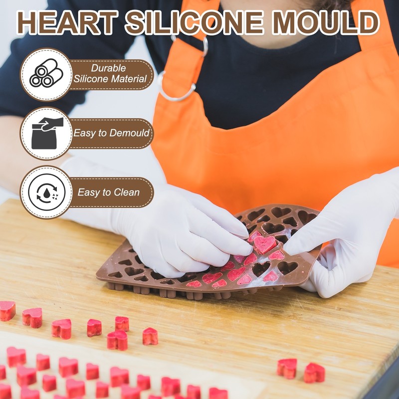 Silicone Heart Mold for Chocolates -2pcs Purple gallery