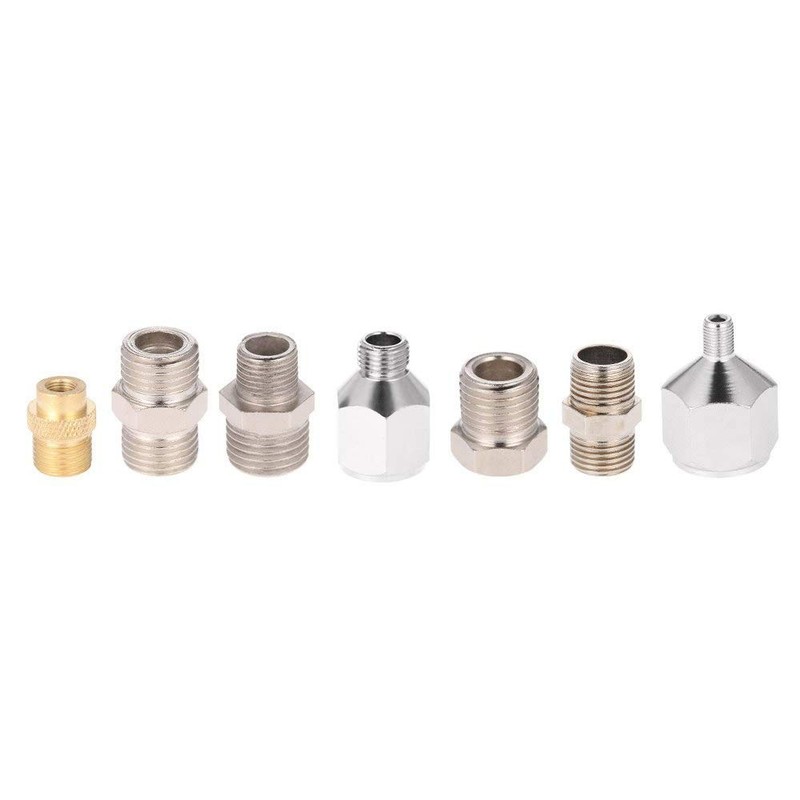 Professional 7pcs Airbrush Adaptor Kit Fitting Connector Set 1/8 Inch, Silver gallery