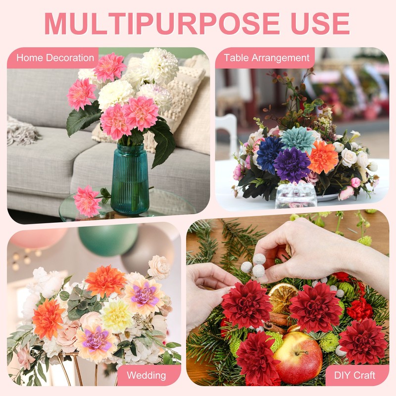 15 Artificial Flowers in, Fake Chrysanthemum Blue Fog for DIY gallery