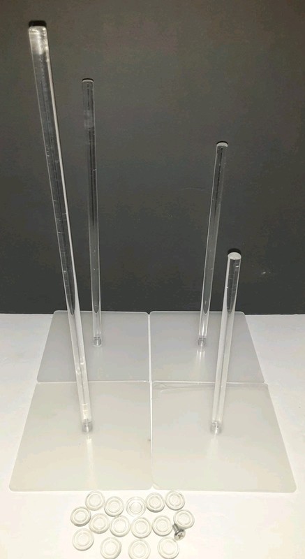 4PCS Acrylic Donut Stand Holder Stands for Dessert Table Clear Donut Display NEW