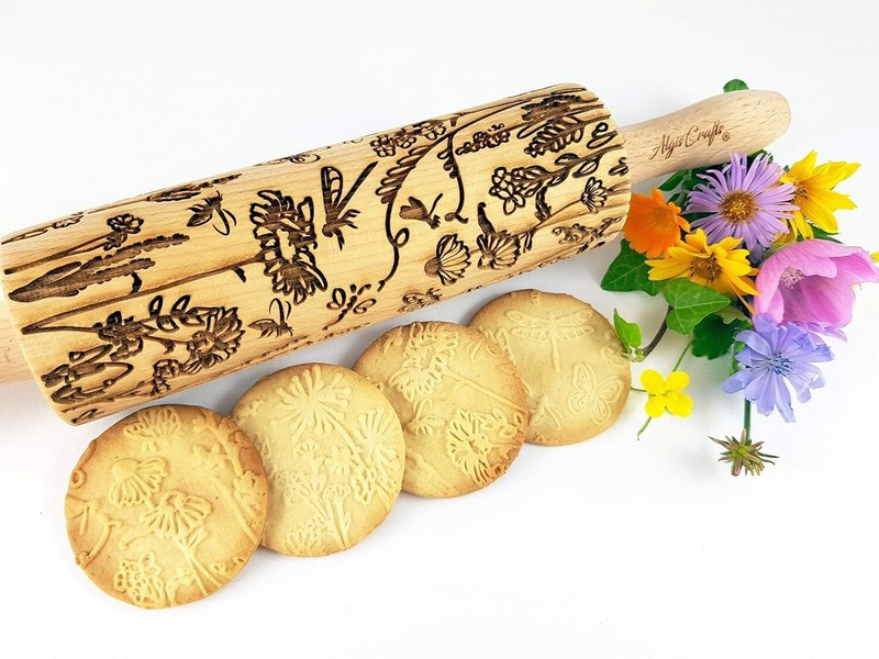 Handcrafted Beech Wood Embossing Rolling Pin - Perfect for Arts & Crafts gallery