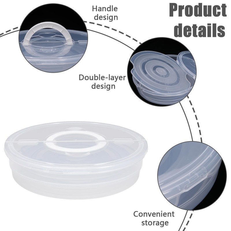2 Pack 11.8" Cupcake Containers, Cupcake Carrier with Foldable Lid and Handle... gallery
