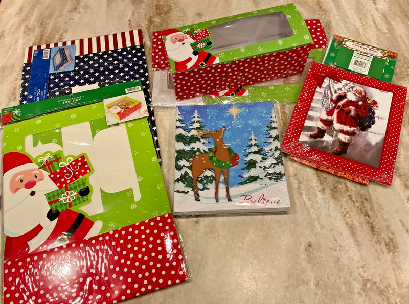 Holiday Christmas Baking Gift Treat Bread Loaf Pie Boxes Kitchen Unopened NEW