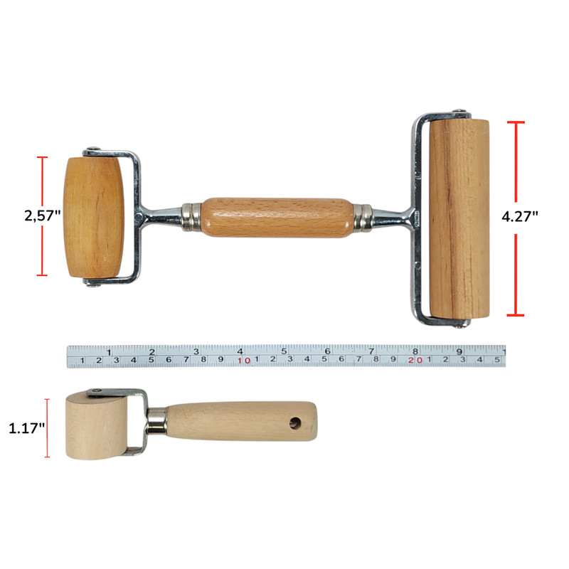 Wooden Two-Sided Pastry/Pizza Roller, Taiwan, and Wooden One-Sided Roller, USA gallery