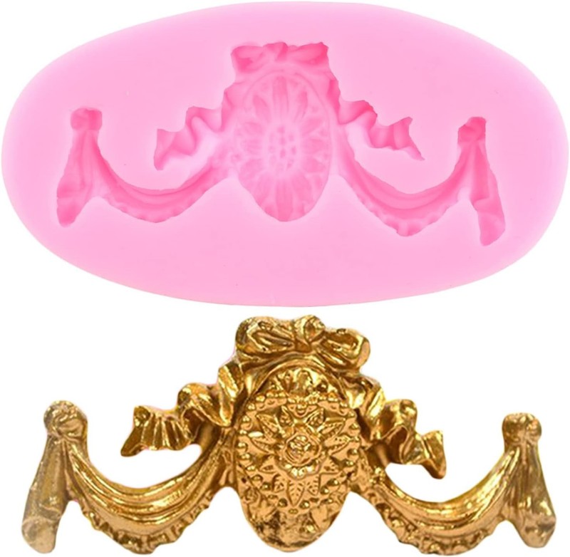 Ixiang Baroque Fondant Molds Curlicues Scroll Lace Silicone Mold Filigree Mold f gallery