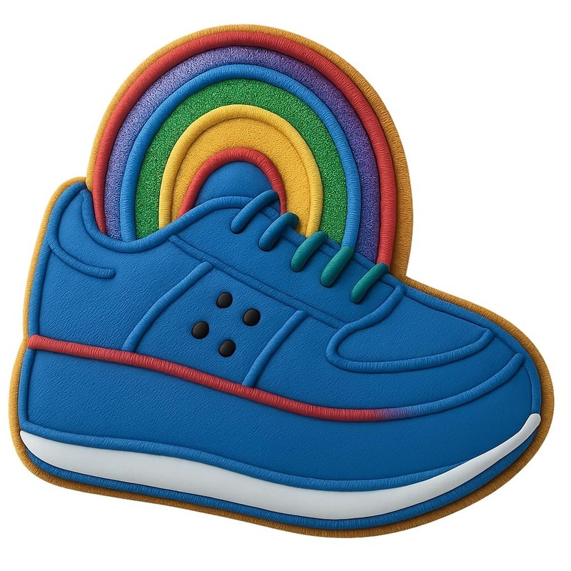 Rainbow Sneakerhead Cookie Cutter & Stamp, Fondant & Clay - 4x3.2 gallery