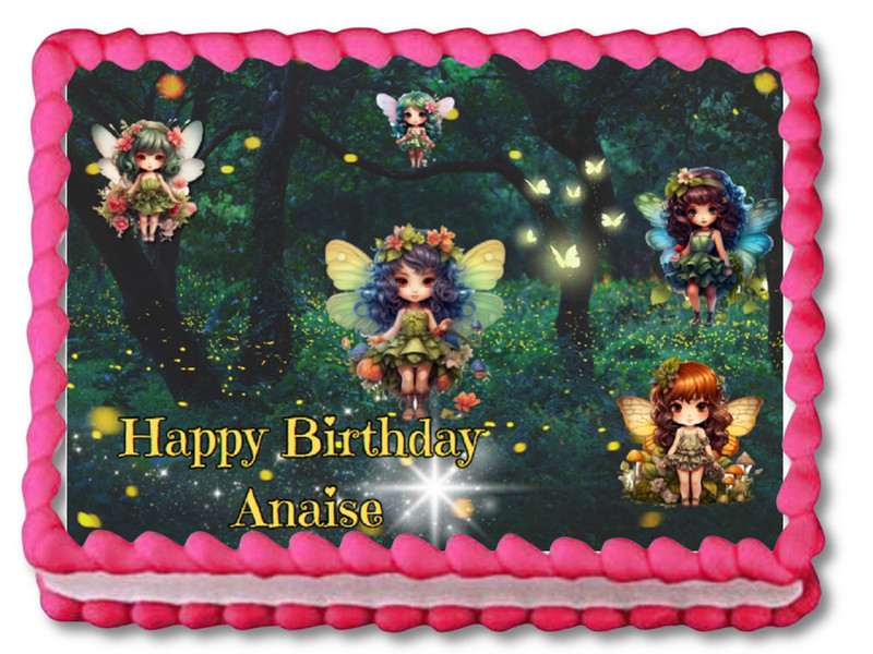 Forest Fairy Fairies Party Edible Image Edible Cake Topper DIY Cake Decoration