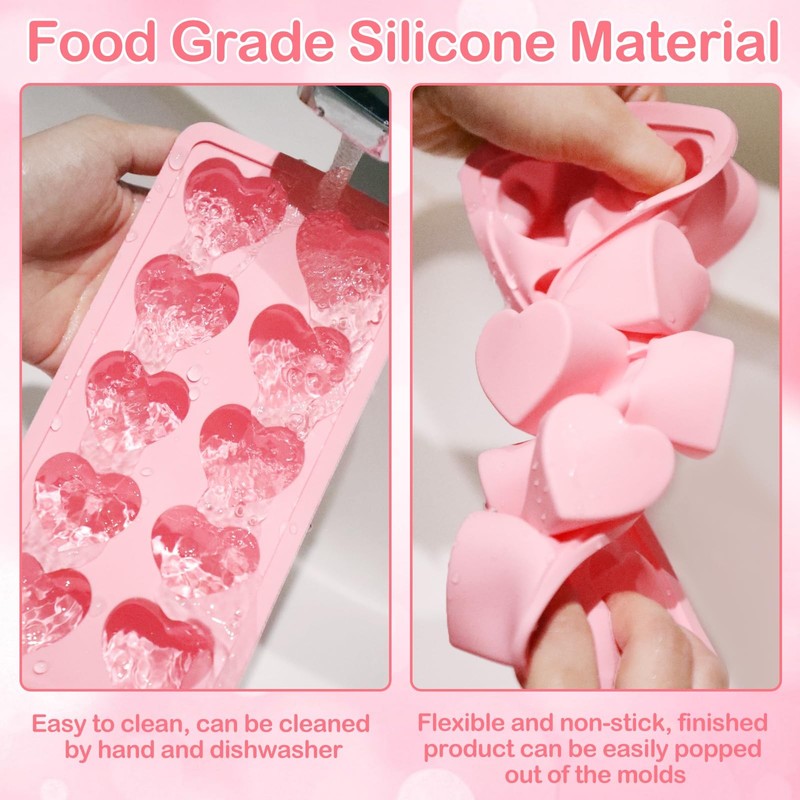 Pink Heart Shaped Mold Silicone 10Cavity For Chocolate Candy 3 PCS gallery
