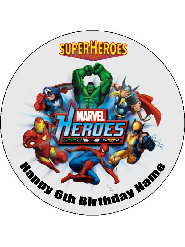 Avengers Edible Wafer Cake & Cupcake Toppers – Superhero Party Decorations