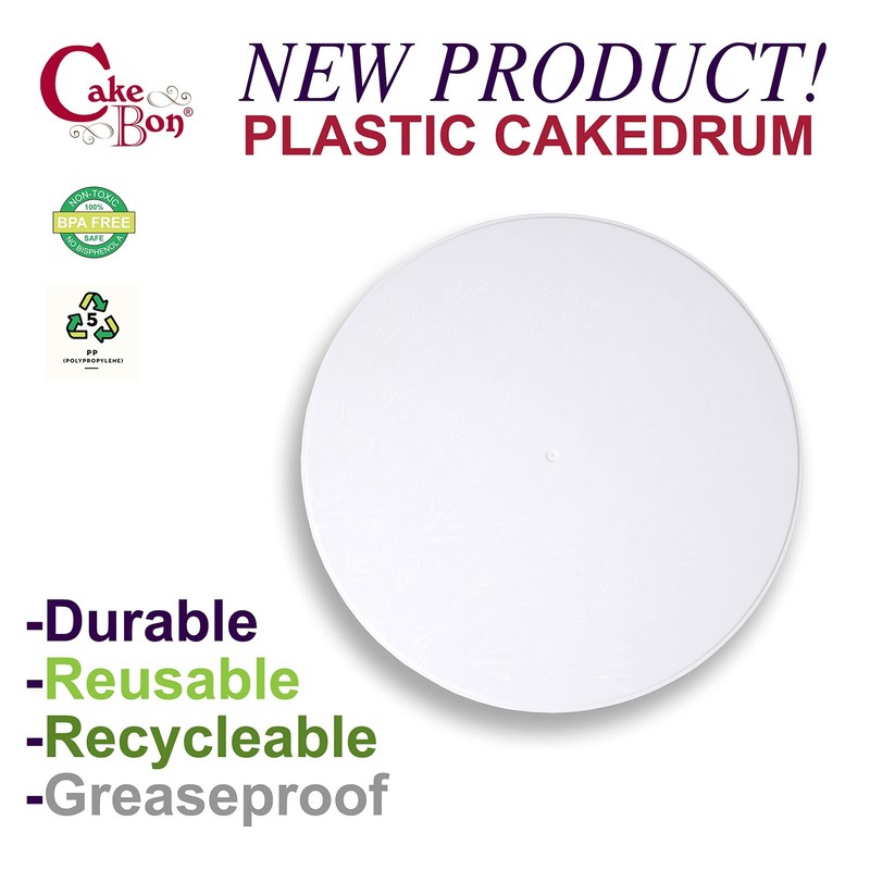 Plastic Cake Board Drum 1-Pack 12 Inch Round 1/2 Inch Thick White gallery