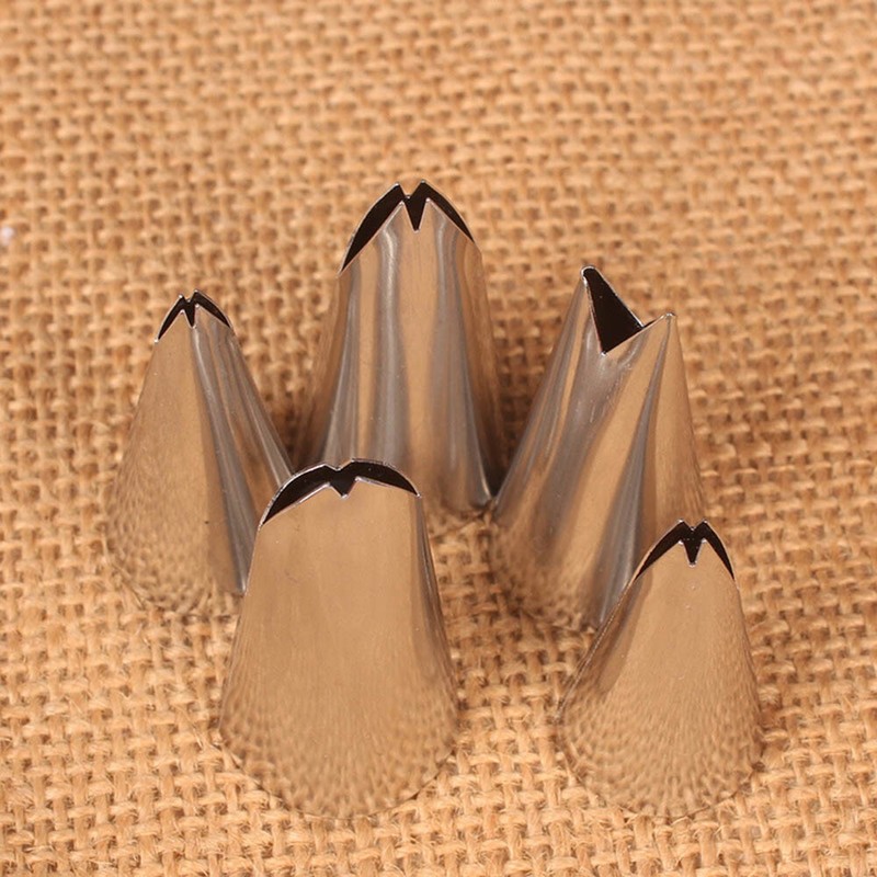 5pcs Kitchen Russian Icing Piping Nozzles Leaf Writing Tips Set Stainless Steel gallery
