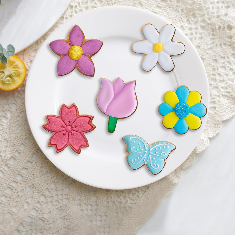6PCS Flower Cookie Cutter Set, 3 Inches Flower Shaped Cookie Cutter-Daisy, Tulip gallery