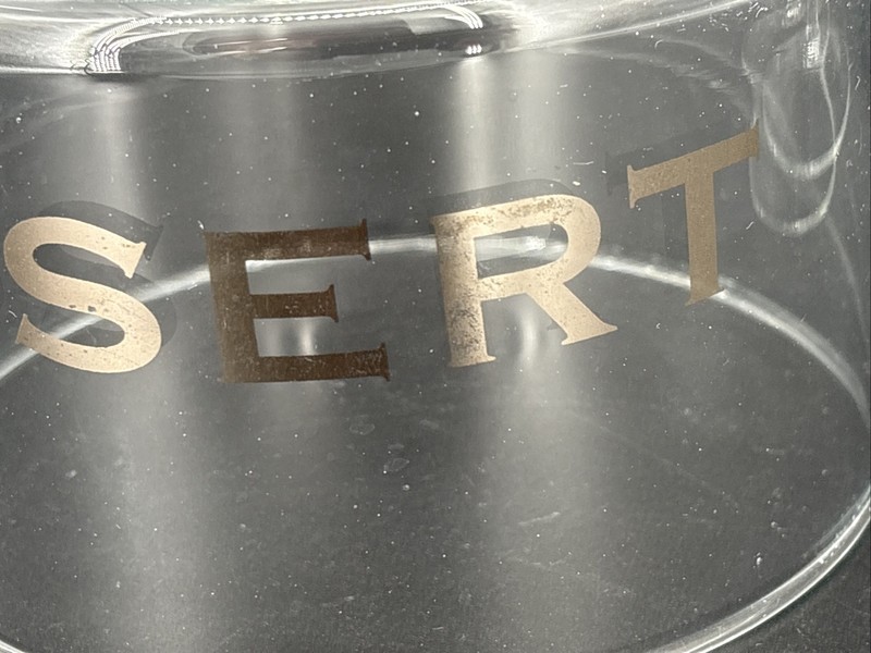 Glass Clear Pedestal Dome Cake Dessert Stand Cupcake Candy Display Silver Letter gallery
