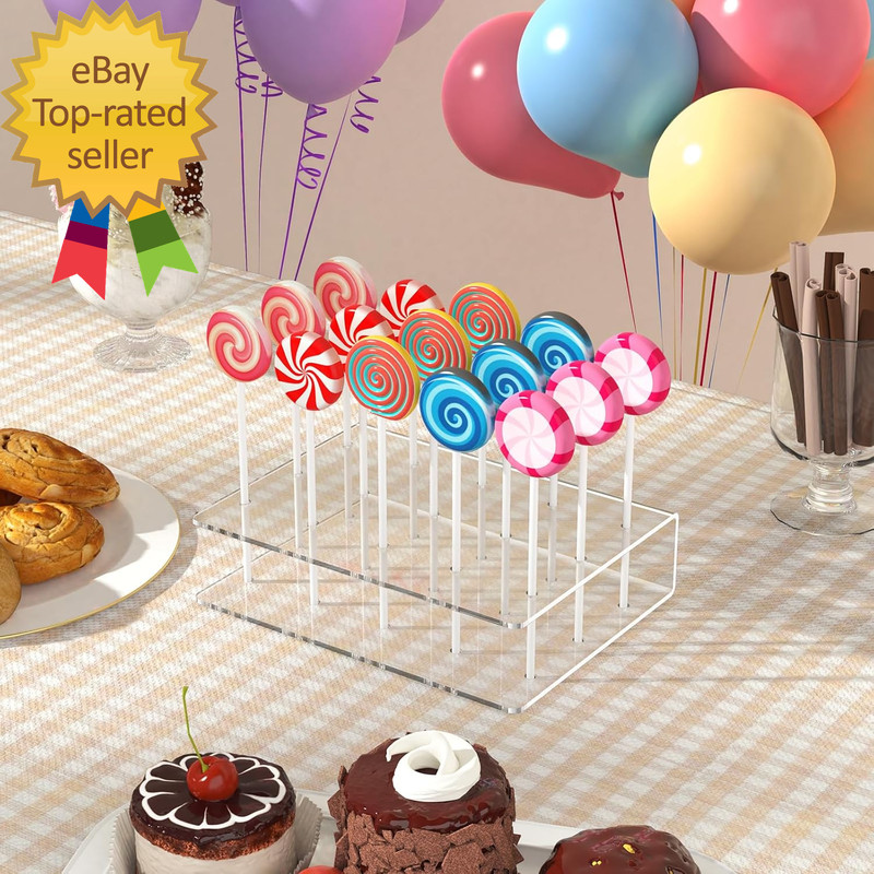 2 Pack Cake Pop Stand with Sticks Kit, Acrylic Lollipop Hold Stand, Clear Cake P gallery