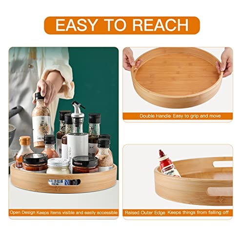 Lazy Susan Organizer 14 inch, Bamboo Lazy Susan for Table, Kitchen Turntable gallery
