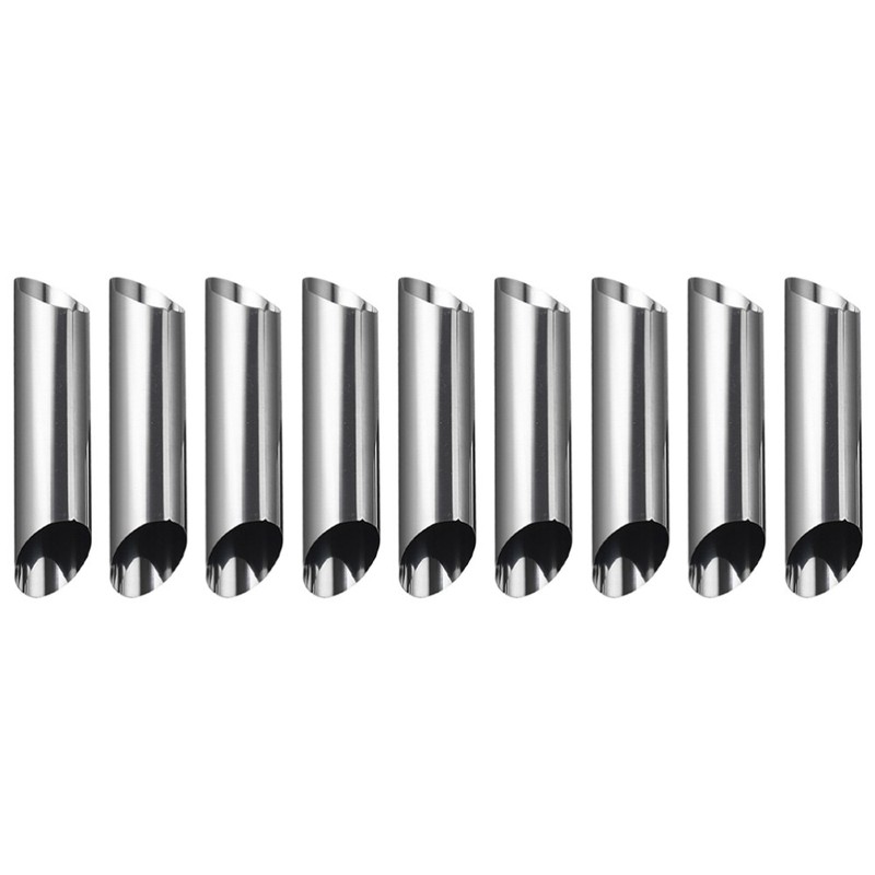 9PCS Cream Roll Molds Pastry Cream Horn Stainless Steel Croissant Pastry Tube
