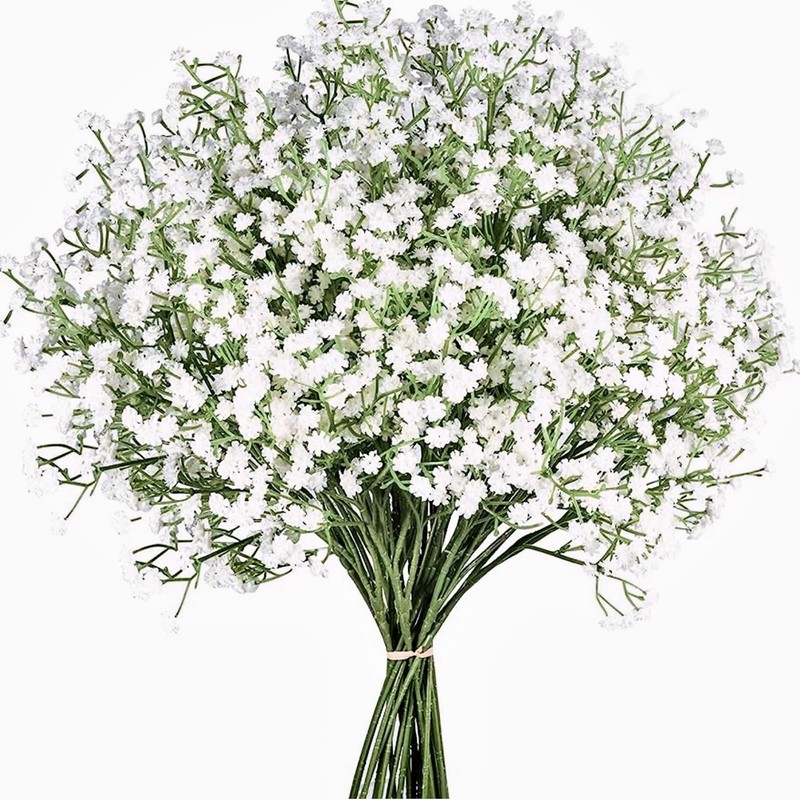 LYLYFAN Babys Breath Artificial Flowers,12 Pcs Gypsophila Faux 12pcs, White