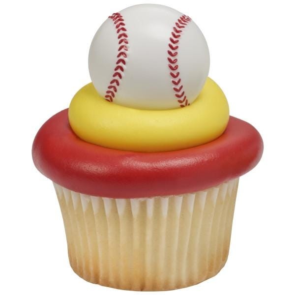 Baseball Cupcake Rings – 12 Count