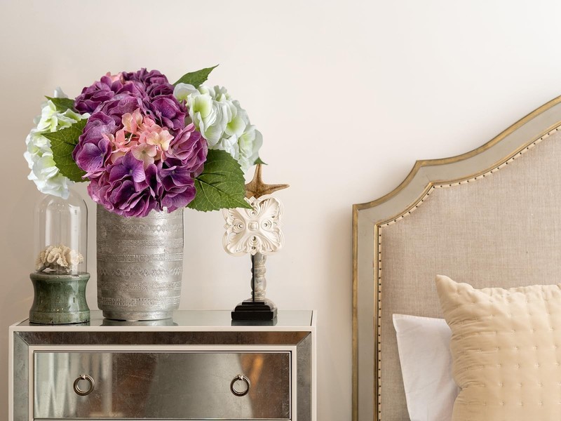 Yalzonemet 3 Pcs Pink Purple Hydrangea Artificial Flower Real Touch 21 Long gallery