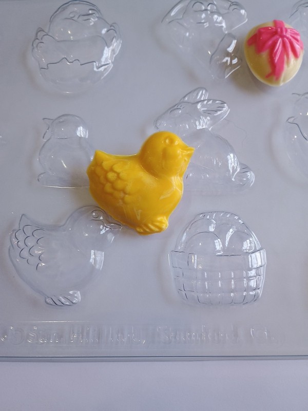 Easter Assortment Plastic Candy Mold Eggs Bunnies Chics Miniature gallery