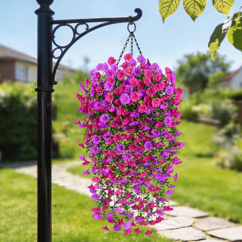 Yastouay Artificial Hanging Flowers For Outdoors Fake Hanging Flowers For gallery