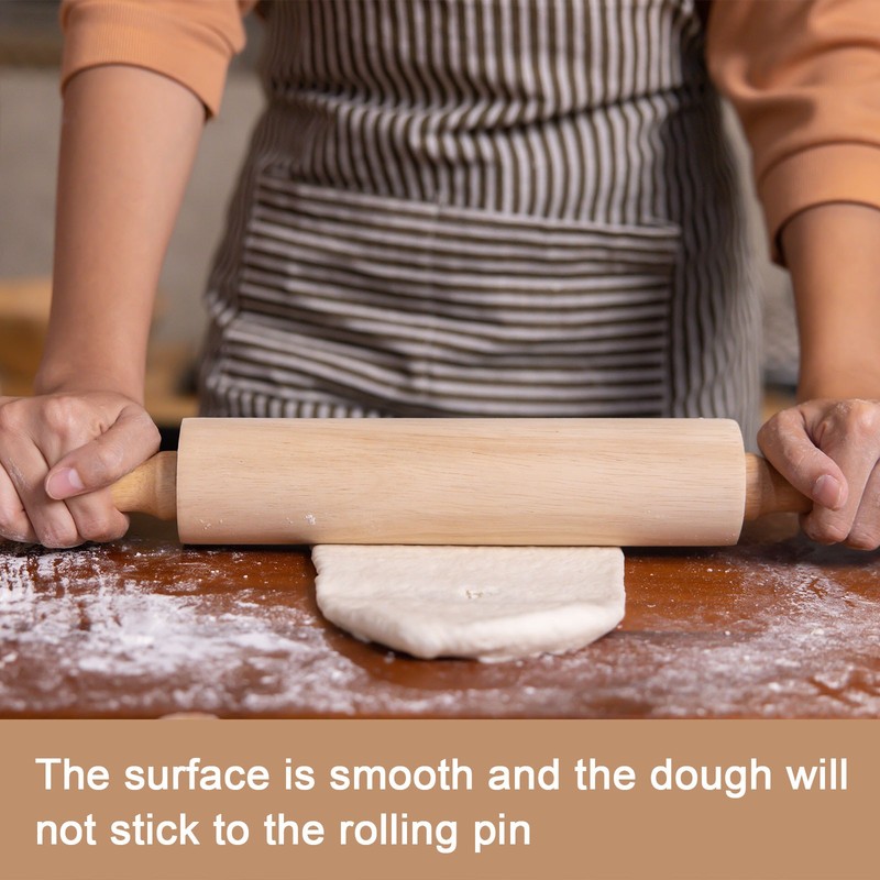 Rolling Pin 9.4"x1.1" Ebony Wood Dough Roller Pins Cylindrical for Baking gallery