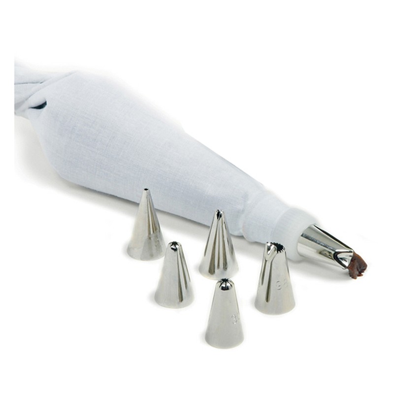Norpro 8-Piece Cake Decorating Set with Icing Tips & Reusable Bag Kit