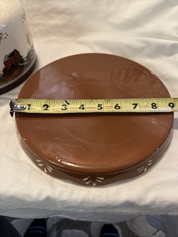 Vintage Ceramic Cake or Cheese Cover & Platter, houses/country/farms/Sheep/Fall gallery