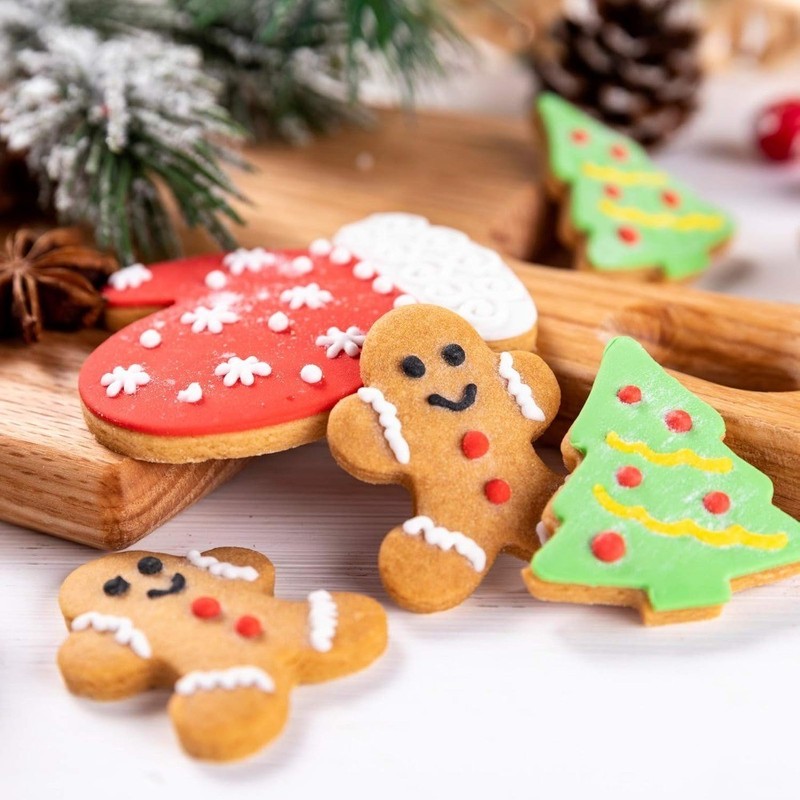 Christmas Cookie Cutter Set, 8 Piece Holiday Baking Shapes, Gingerbread Man, gallery