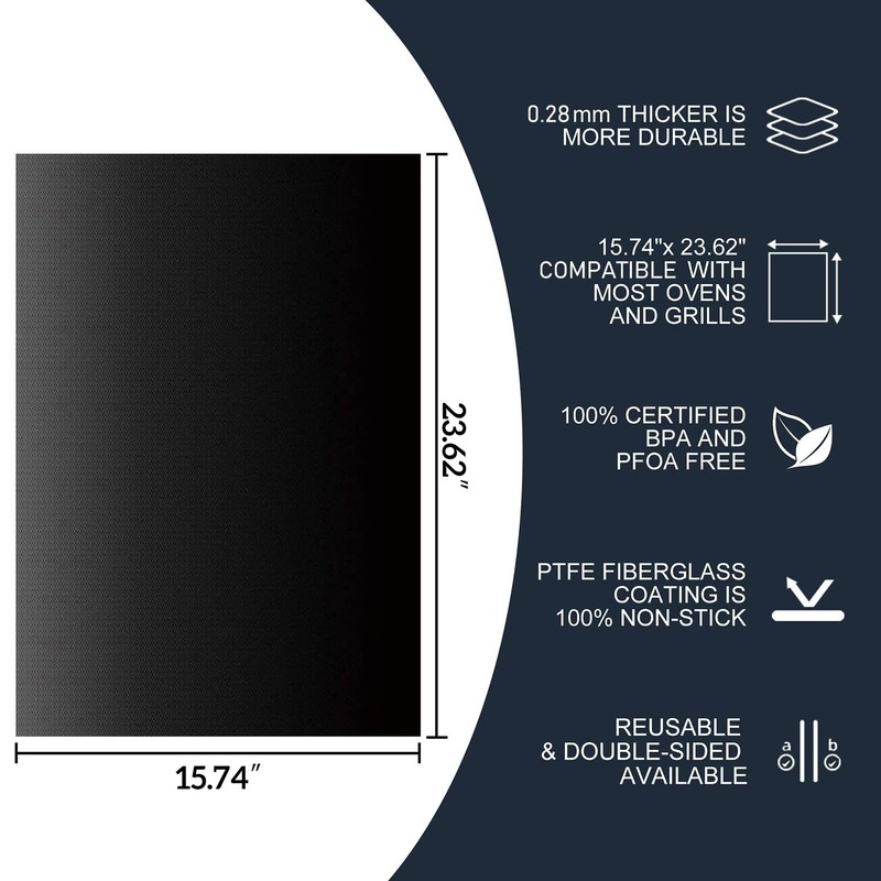 Meegoo Oven Liners for Bottom of Oven, 2 Pack Large Thick Heavy 2 Pack, Black gallery
