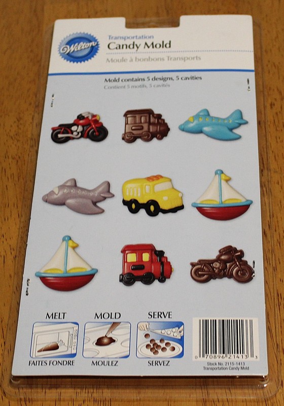 Wilton ~ 5 CAVITY CHOCOLATE MOLD “TRANSPORTATION”- #2115-1413 – NEW – 5 Designs