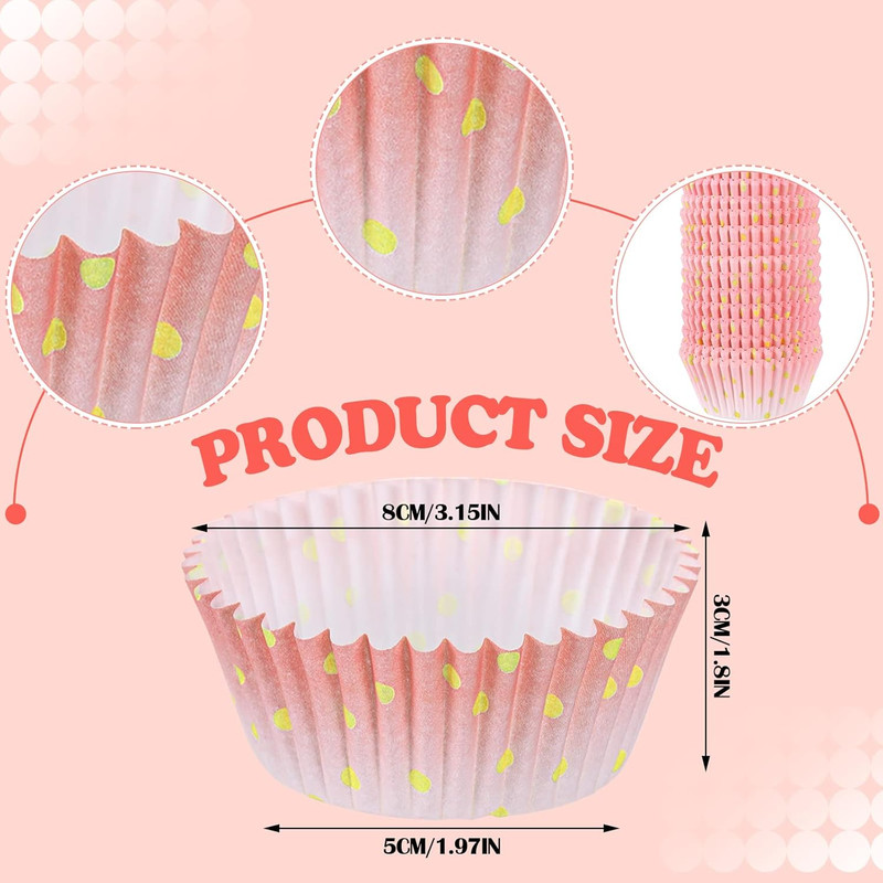 300 Count Pink Nonstick Cupcake Liners Baking Standard Cup Holder Rose Gold Pape gallery