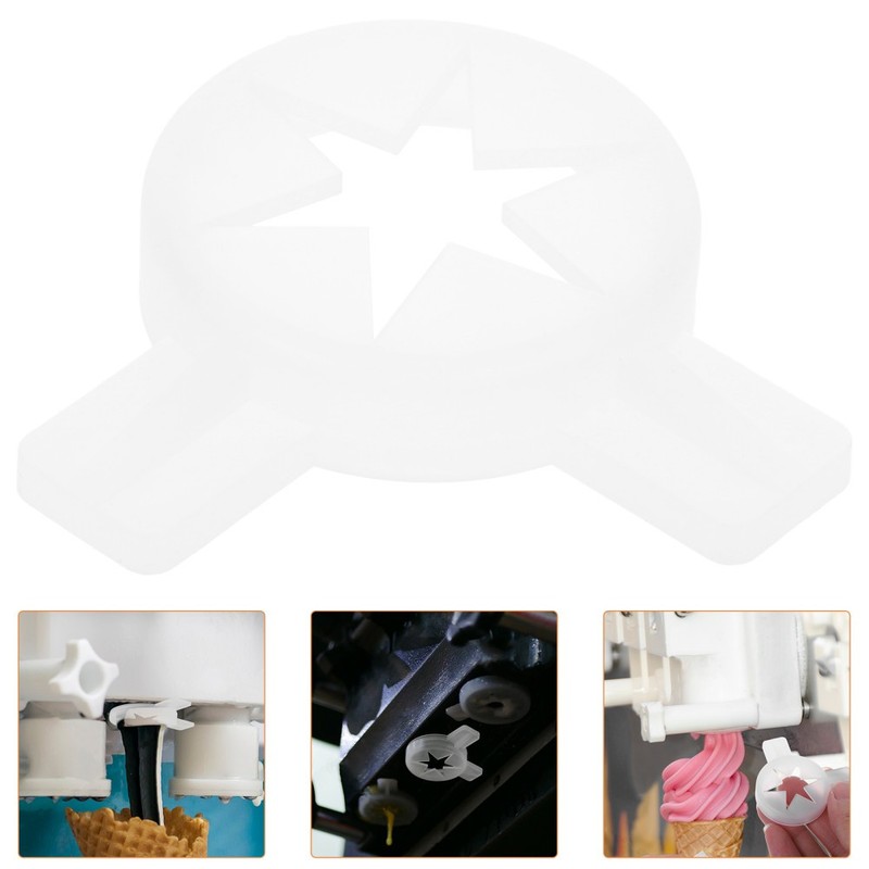 Versatile White Plastic Nozzle for Ice Cream Maker with Star Shaping Feature gallery