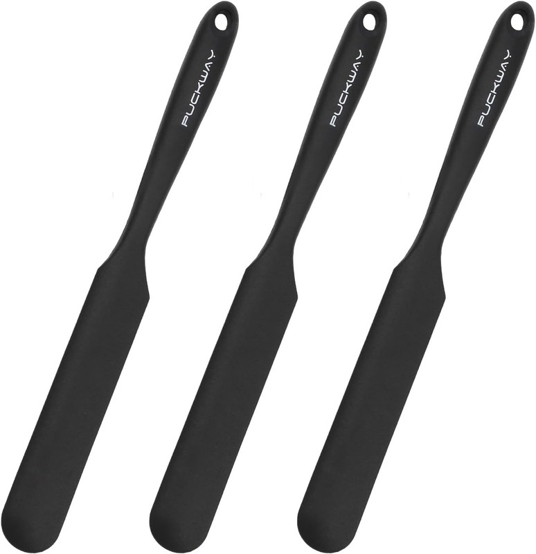 3pcs Silicone Jar Spatulas 10in Long Skinny Heat-Resistant, Narrow Spatula