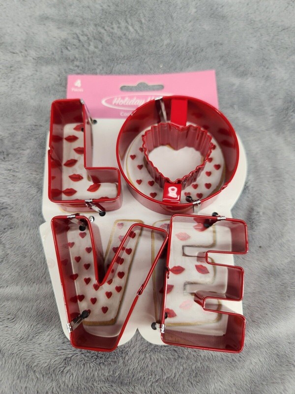 Wilton LOVE Metal Cookie Cutters 4 Piece Valentine’s Day Wedding Party