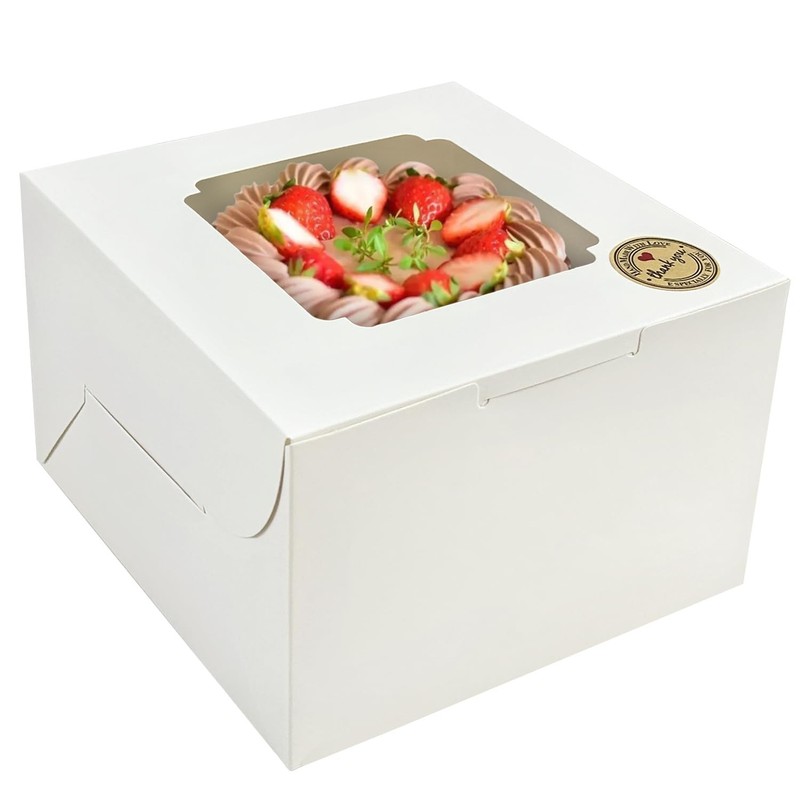 8x8x5 Inches White Cake Boxes 24pcs 8 Inch Cake Box with Window Bakery Boxes …