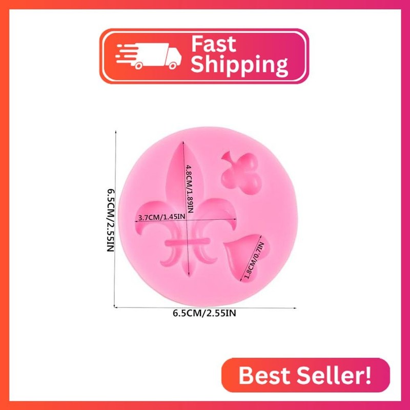 Poker Silicone Molds Heart Fleur De Lys Fondant Mold for Cake Decoration Cupcake gallery