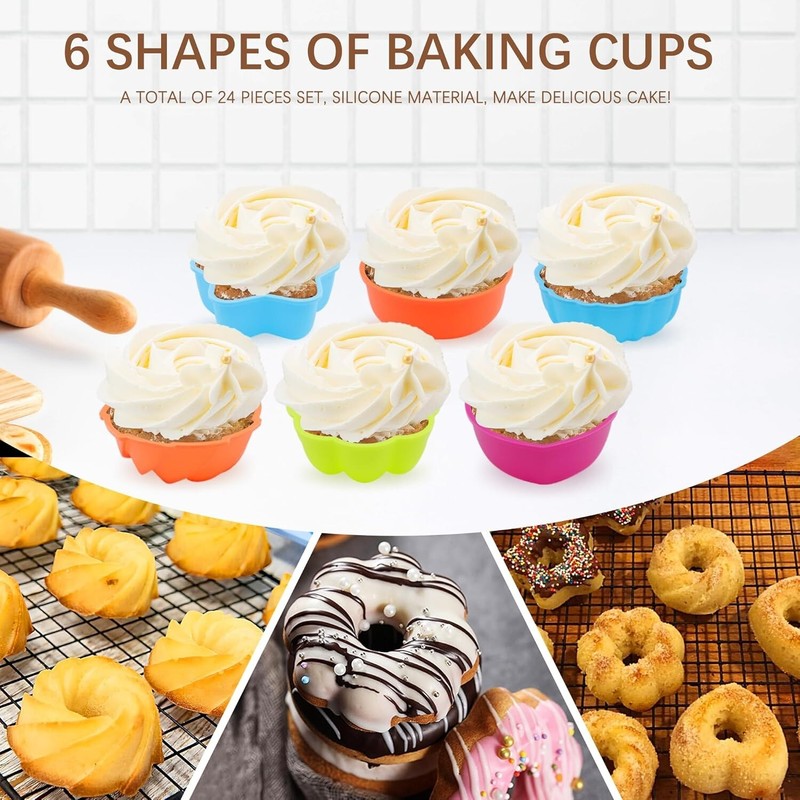 Compact Nonstick Silicone Baking Molds - 2 3/4" Size for Perfectly Shaped Treats gallery