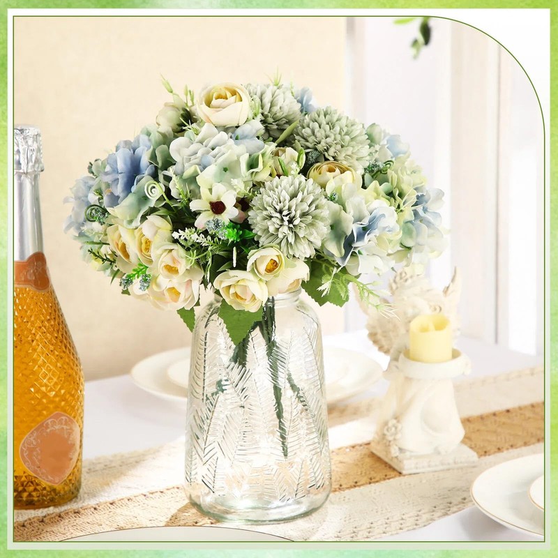 Tigeen 12 Bundles Peonies Artificial Flowers Faux Roses Silk Hydrangea A gallery