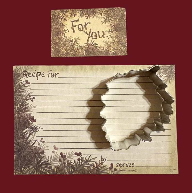 Pinecone Recipe Cards/cookie Cutter Gift Set