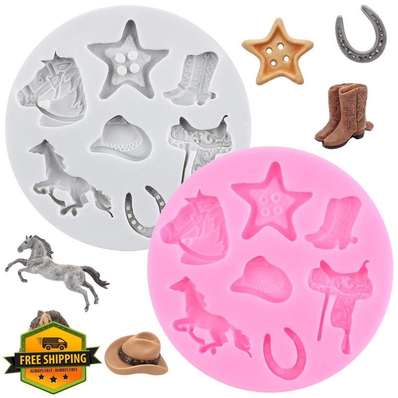 RFGHAC Cowboy Fondant Molds Style H Silicone Set 2