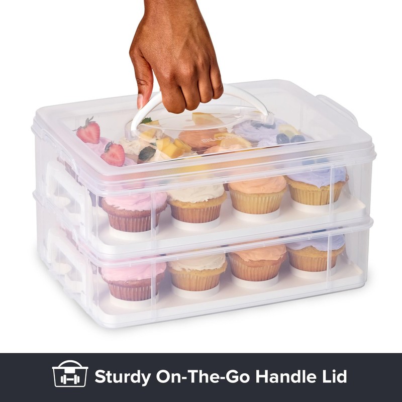Snapware (2-Layer, 24 Cupcakes Plastic Detachable Cupcake Carrier Storage Con... gallery