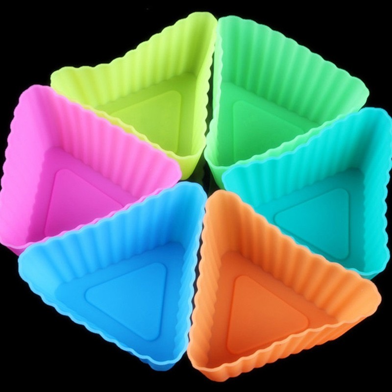 20 Pcs Silicone Muffin Pan Triangles Mini Cups Cake Molds for Baking