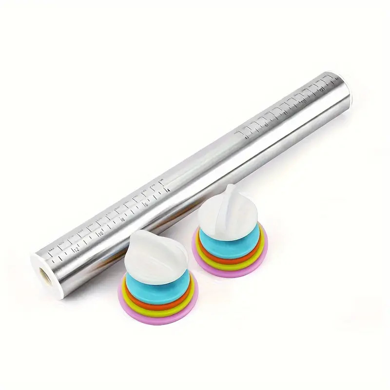 Stainless Steel 16.9 inch Adjustable Rolling Pin With Thickness Ring Non Stick gallery
