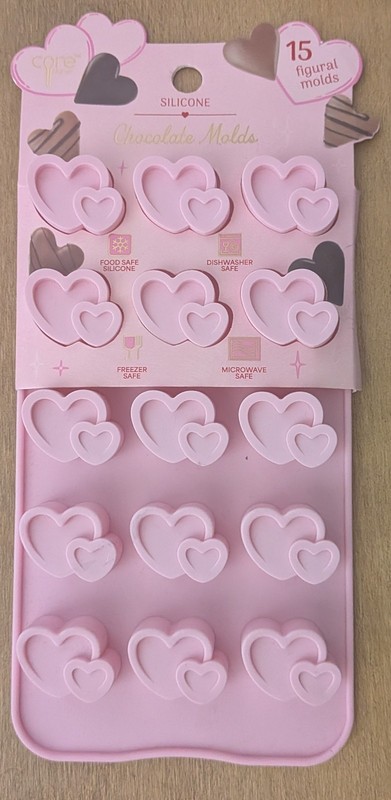 “Pink Heart silicone candy mold . Chocolate molds.