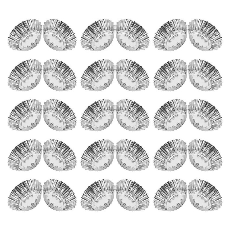 30pcs Mini Tart Pans: Stainless Steel Tartlet Molds - Reusable Baking Cups - gallery